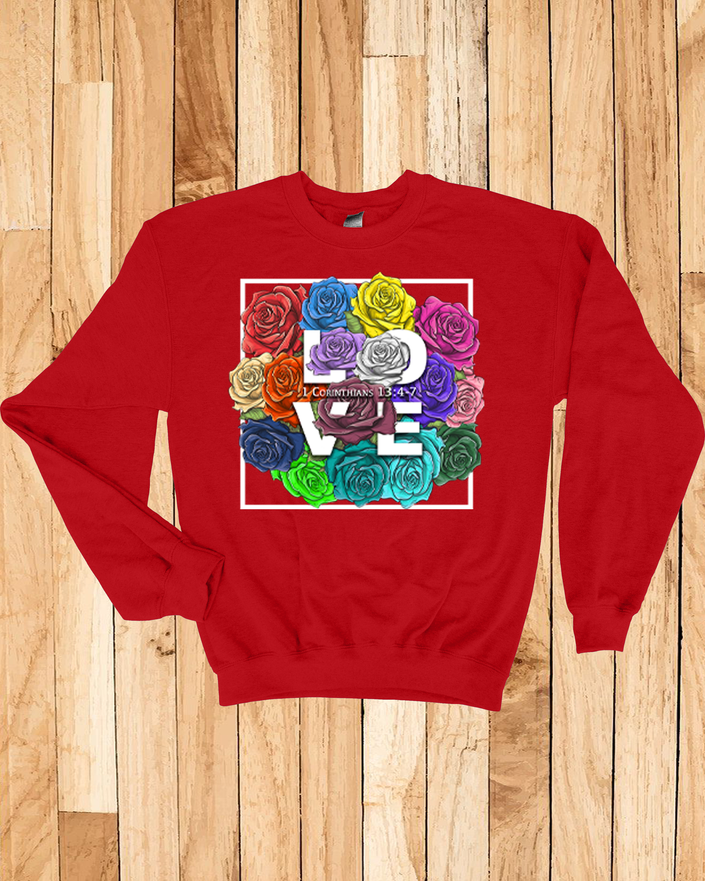 Roses LOVE Frame Bouquet Sweatshirt