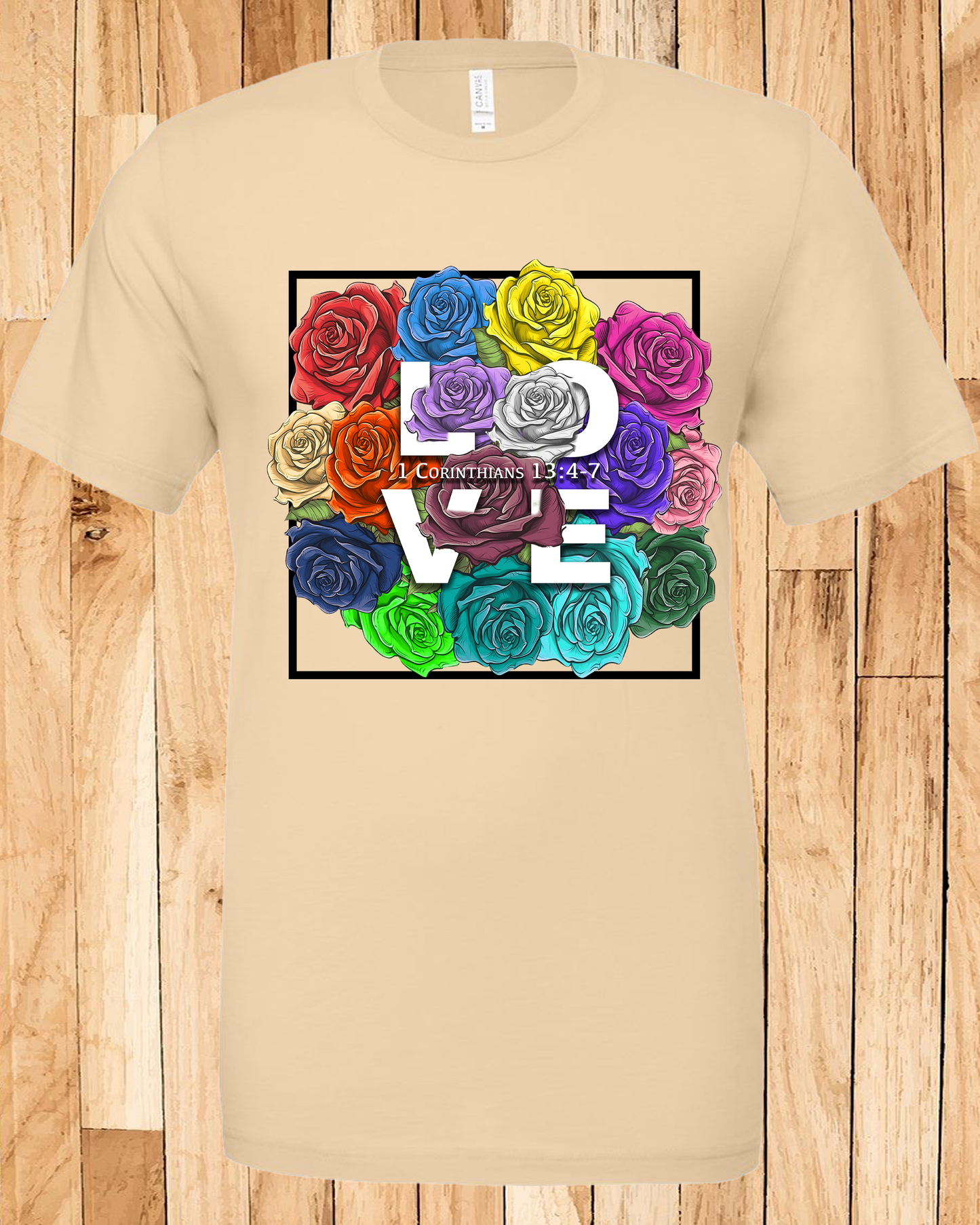 Roses LOVE Frame Bouquet Tee