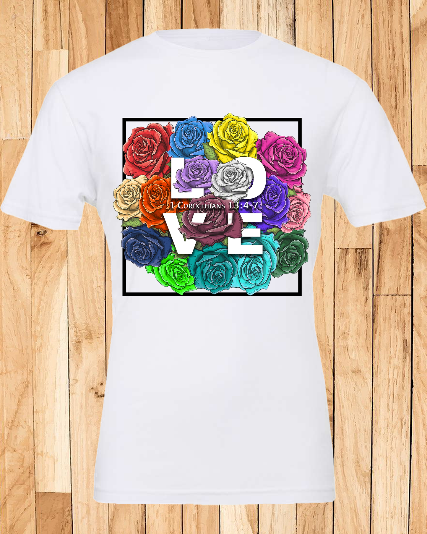 Roses LOVE Frame Bouquet Tee