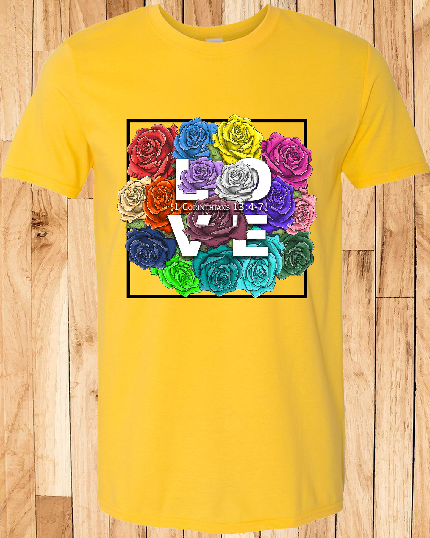 Roses LOVE Frame Bouquet Tee