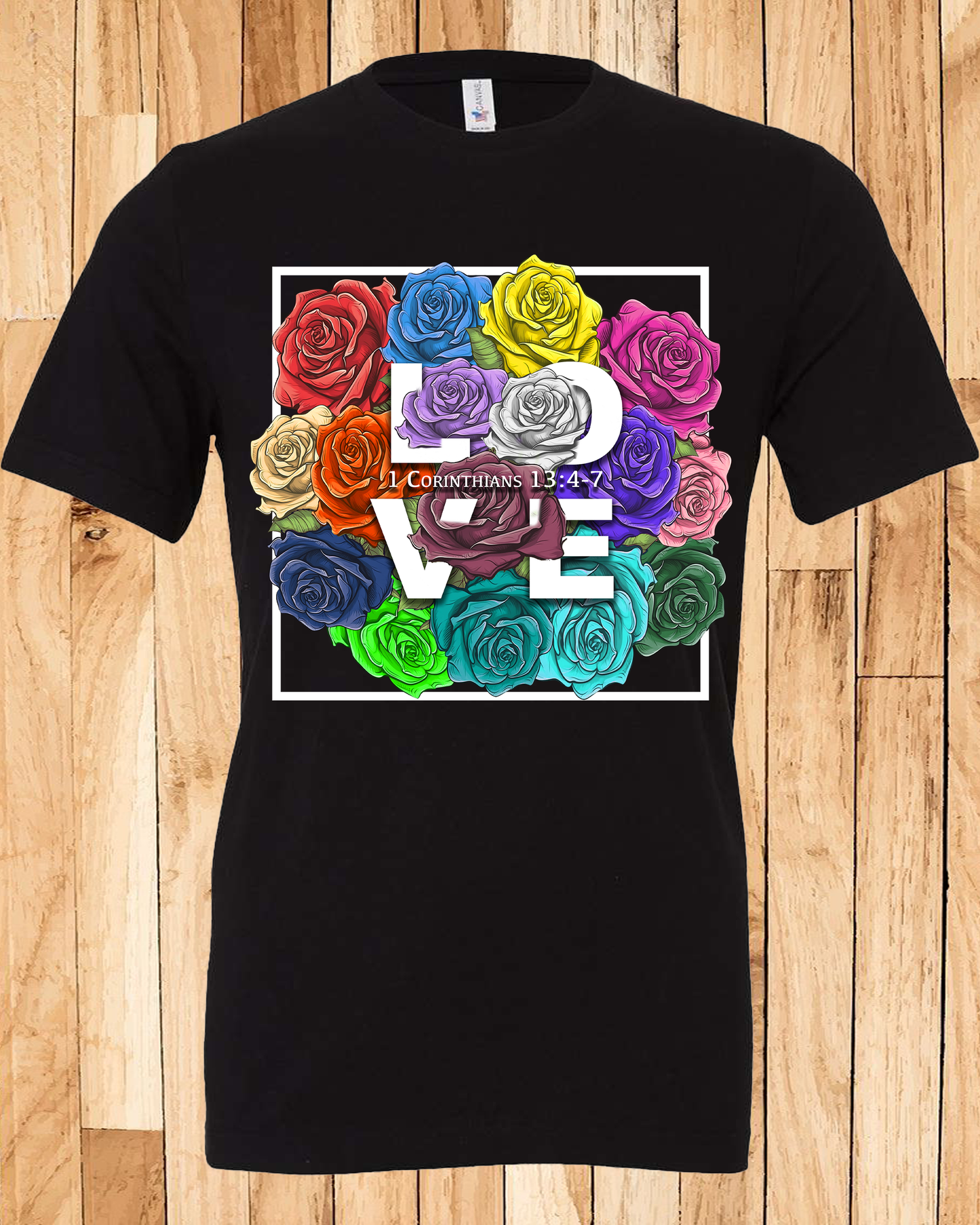 Roses LOVE Frame Bouquet Tee