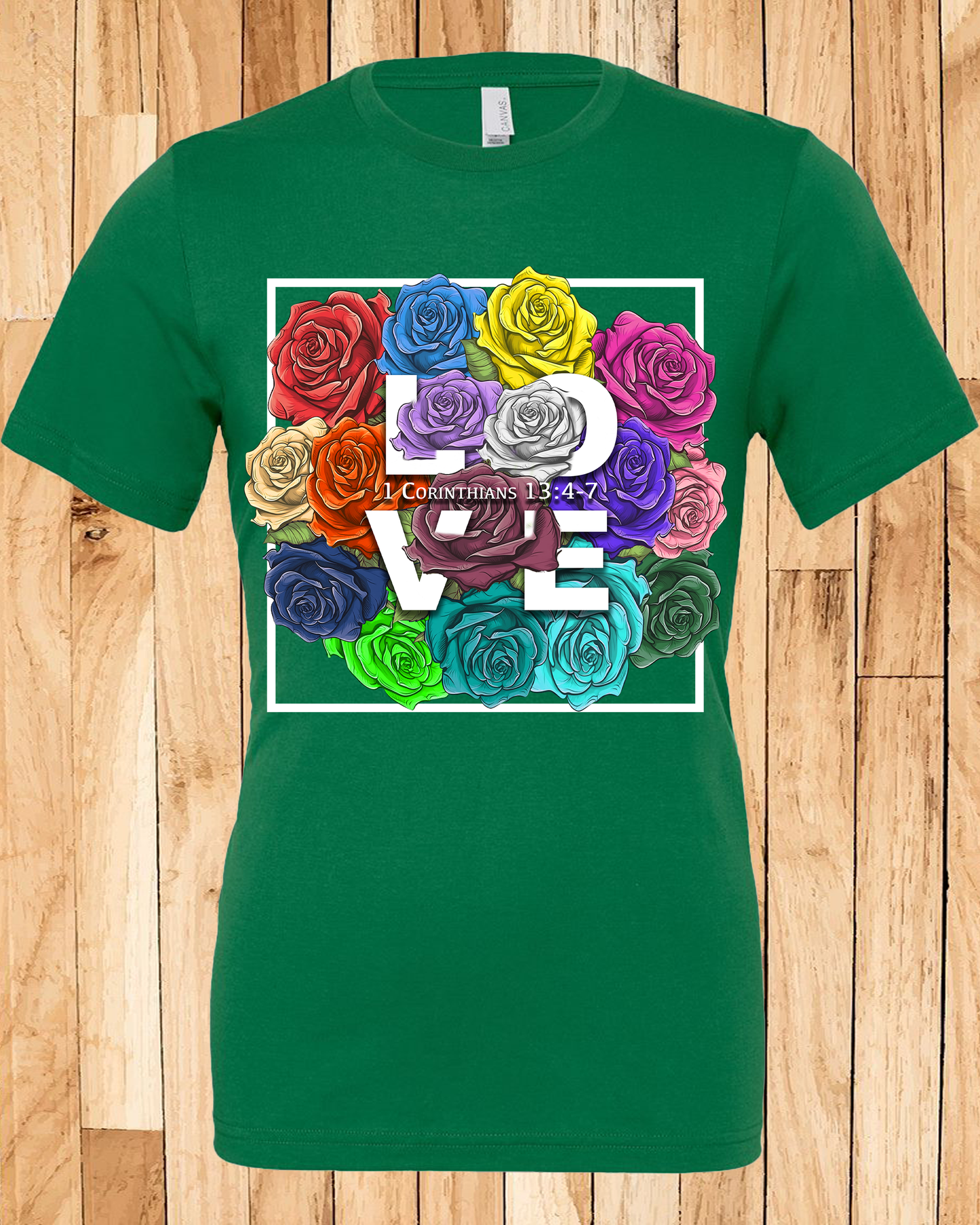Roses LOVE Frame Bouquet Tee