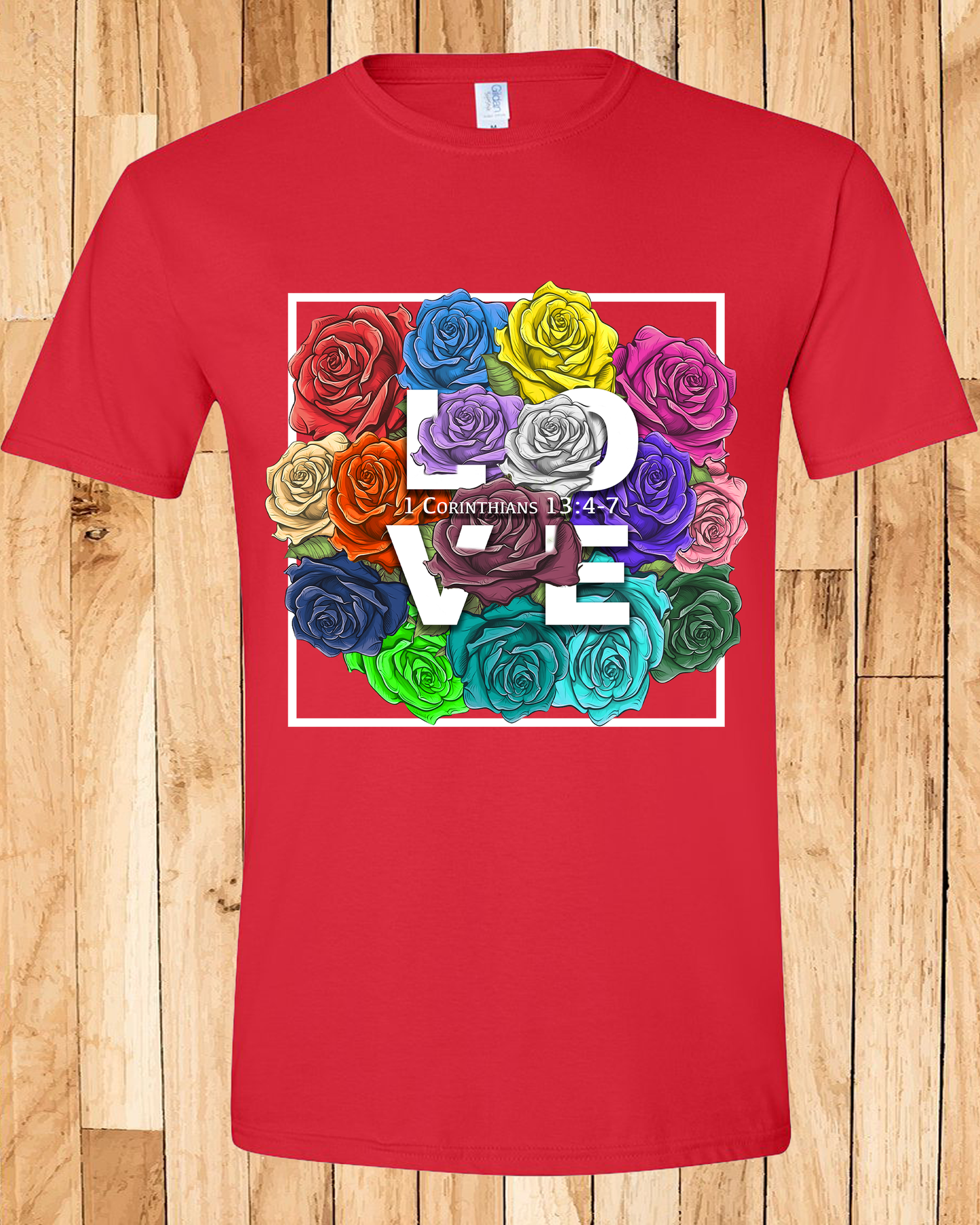 Roses LOVE Frame Bouquet Tee