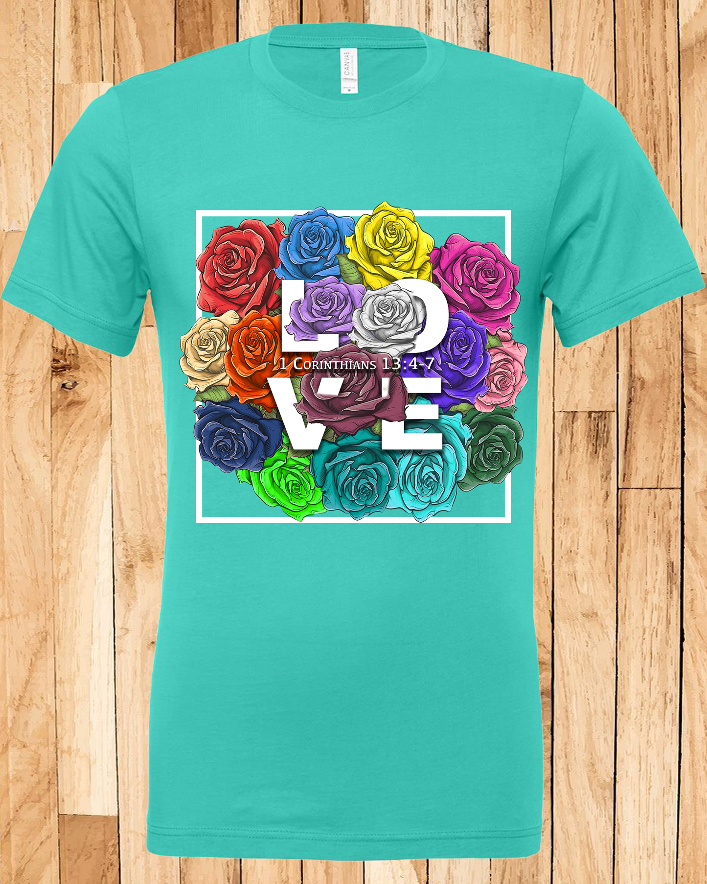 Roses LOVE Frame Bouquet Tee