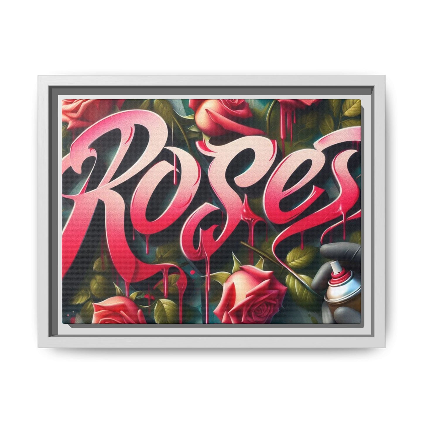 Roses Drip #26 Matte Canvas Framed