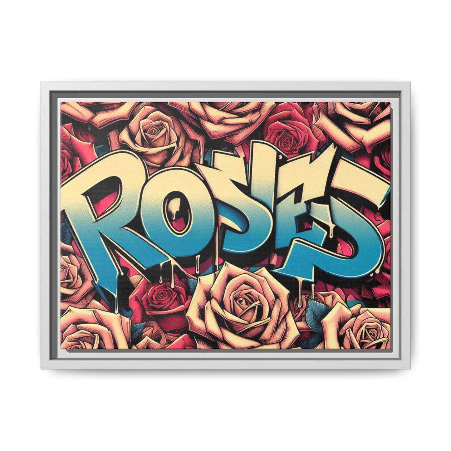 Roses Graffiti #27 Matte Canvas Framed