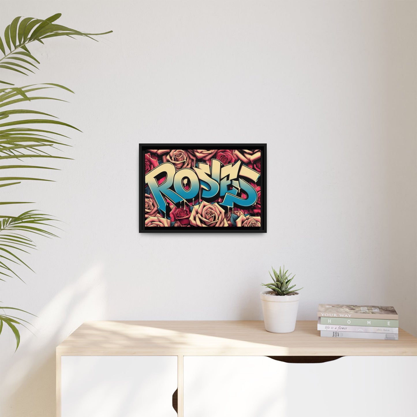 Roses Graffiti #27 Matte Canvas Framed