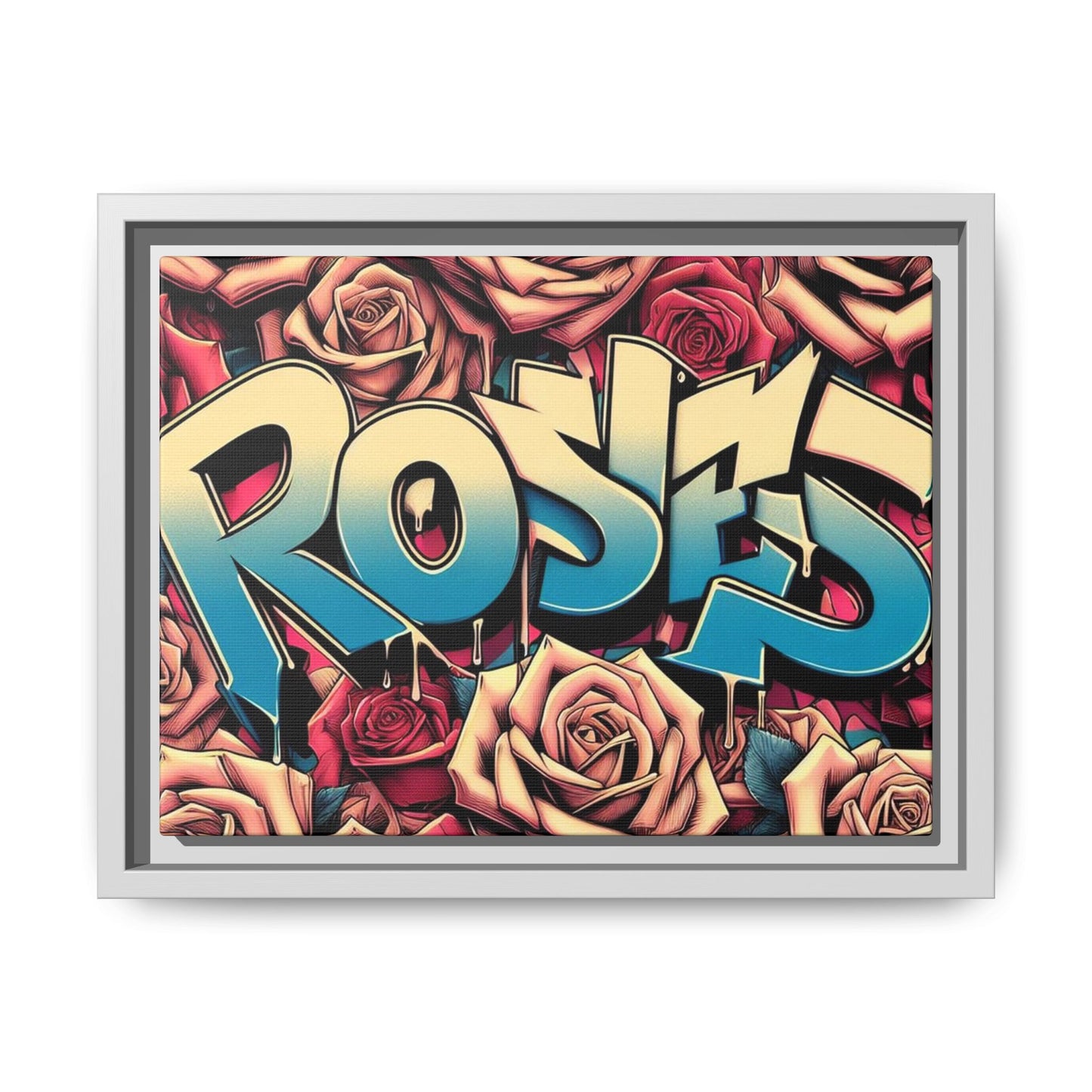 Roses Graffiti #27 Matte Canvas Framed