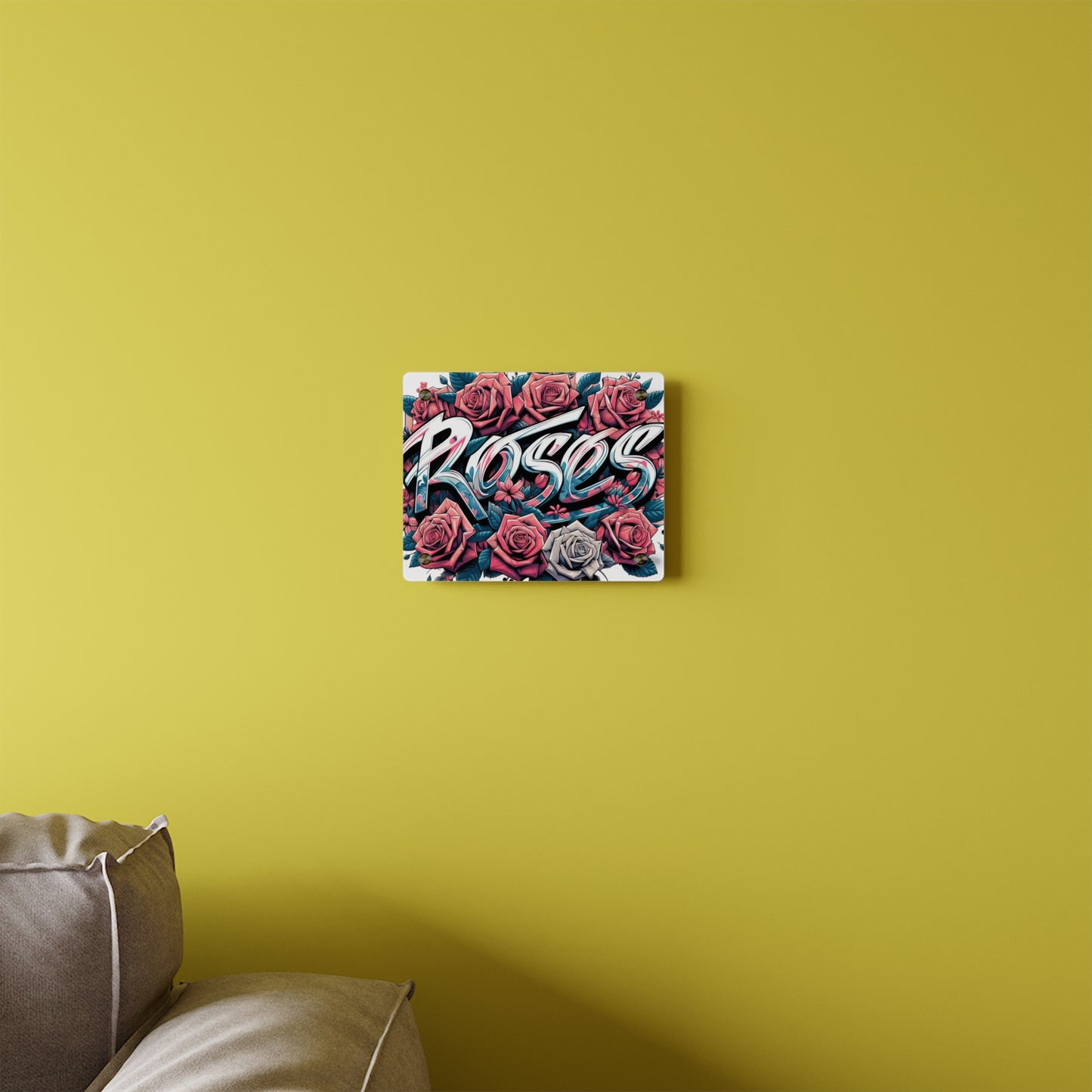 Roses Graffiti #11 Acrylic Wall Art Panel