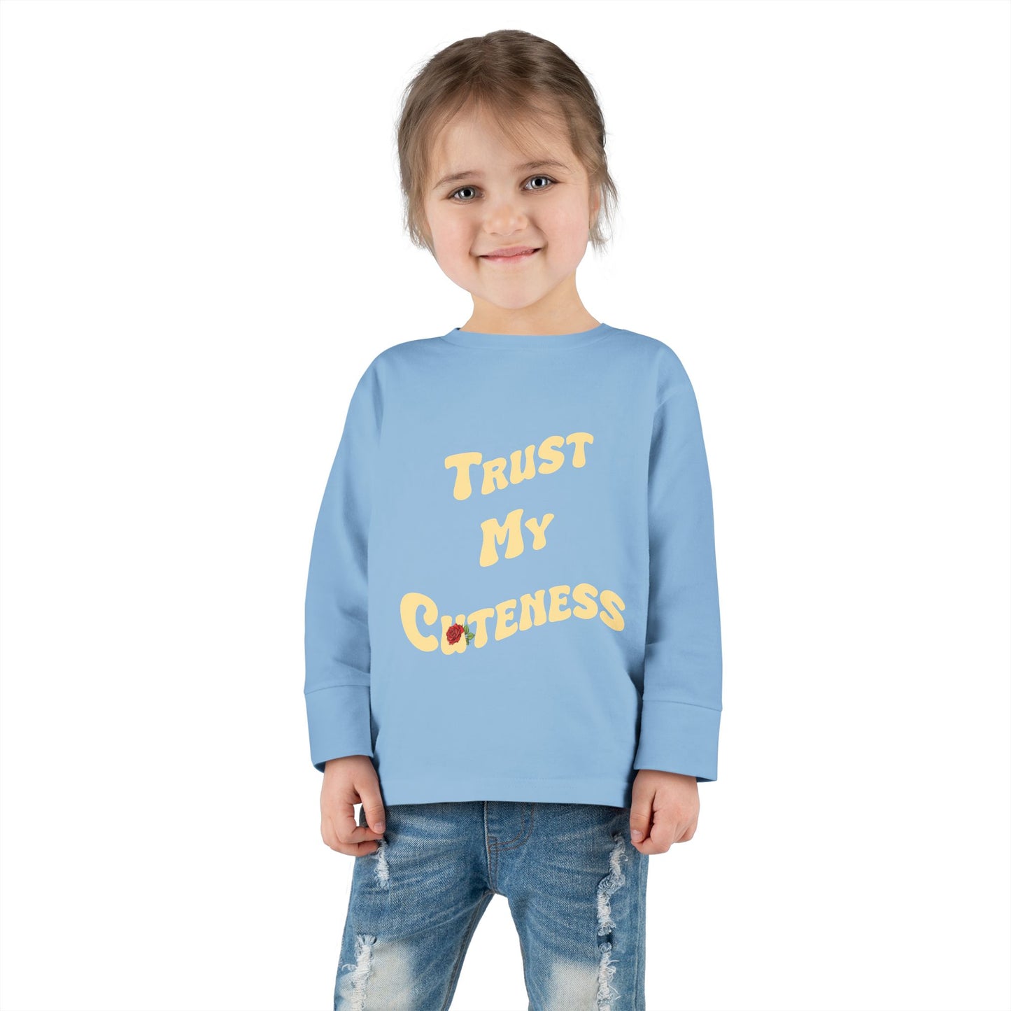 Trust My Cuteness Toddler Girls Long Sleeve Tee