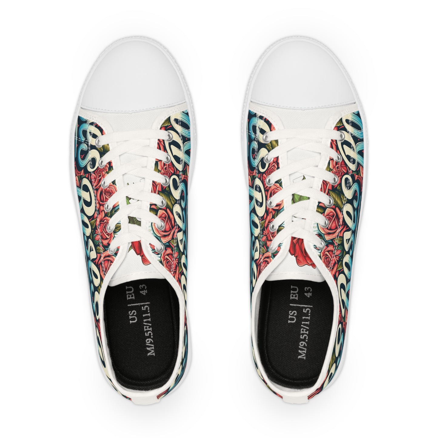 Men's Low Top Rose Graffiti #16 Sneakers