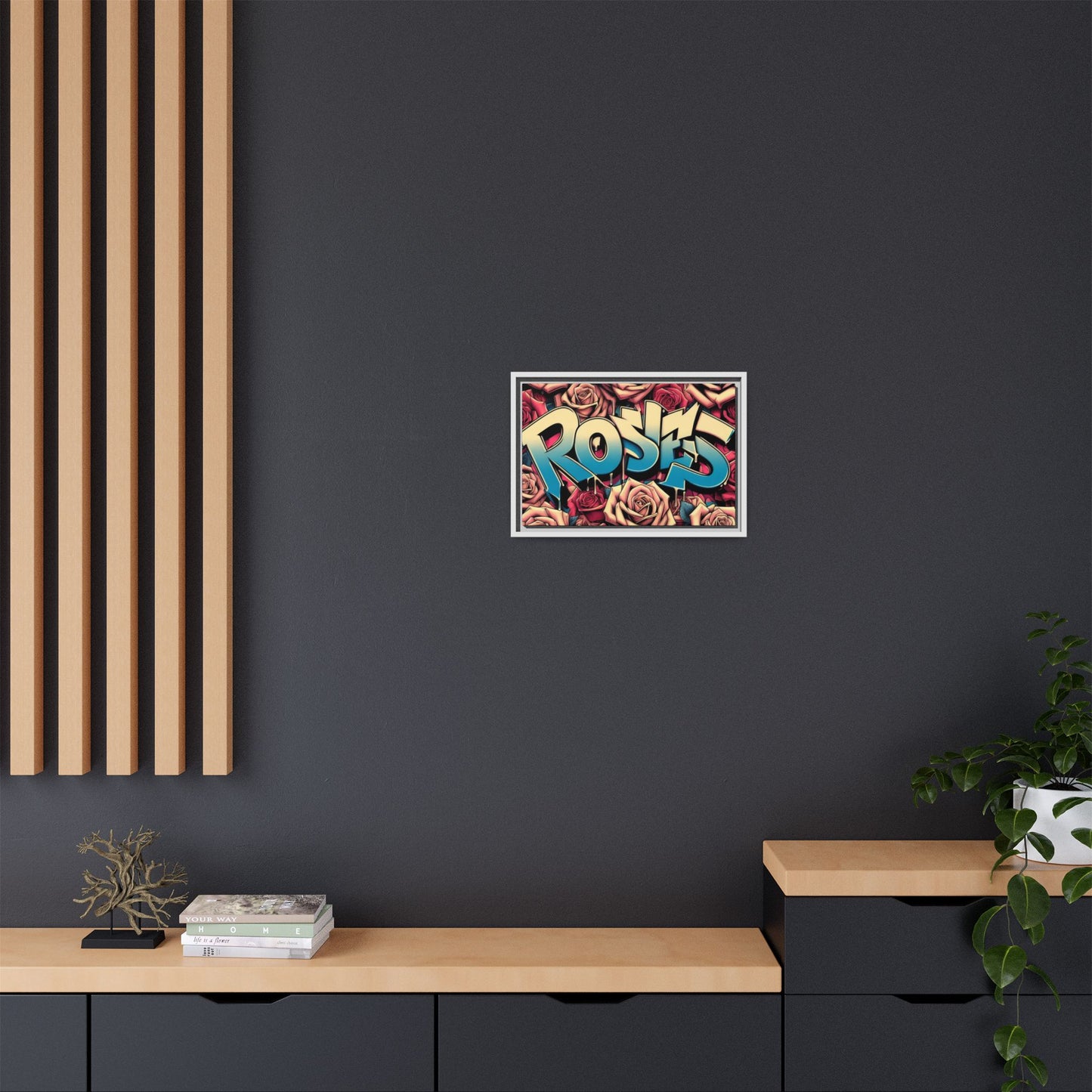 Roses Graffiti #27 Matte Canvas Framed