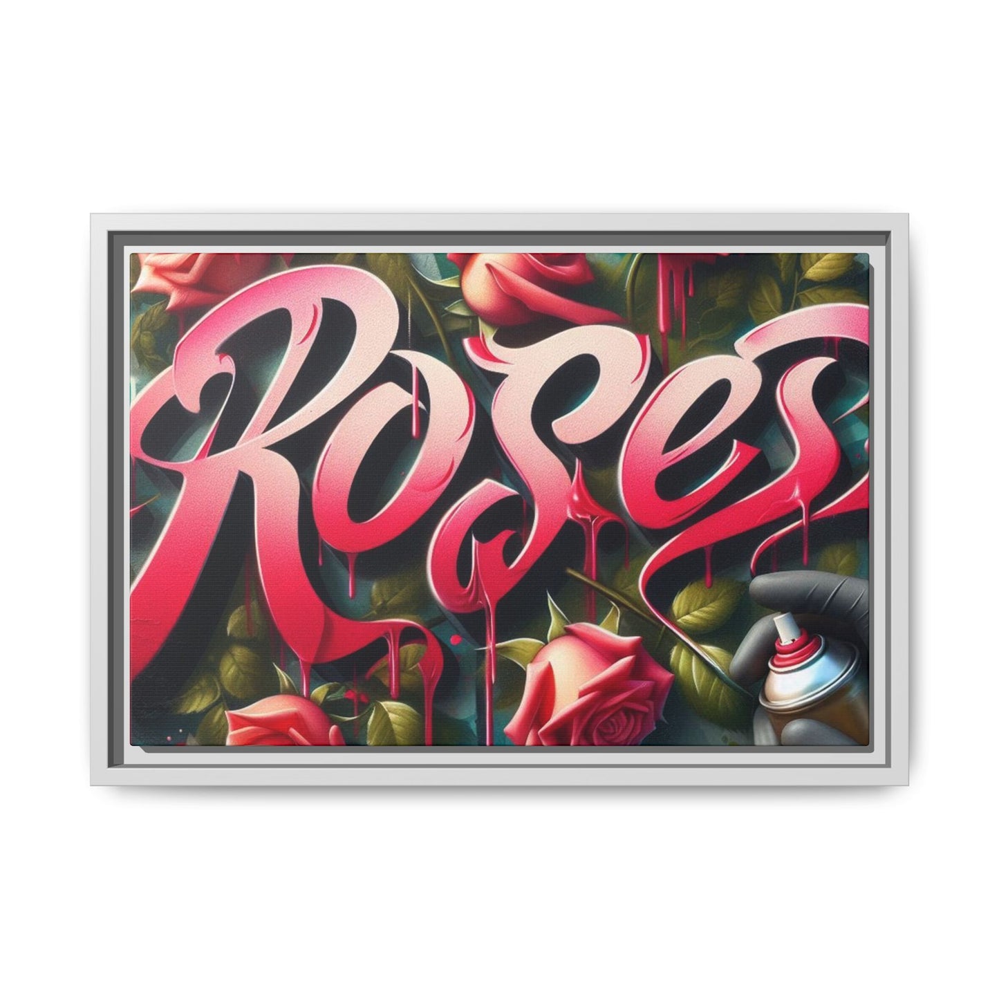 Roses Drip #26 Matte Canvas Framed