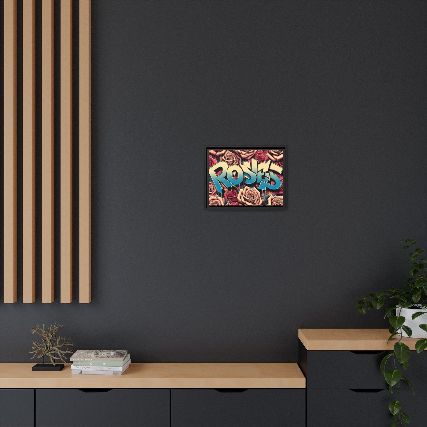 Roses Graffiti #27 Matte Canvas Framed