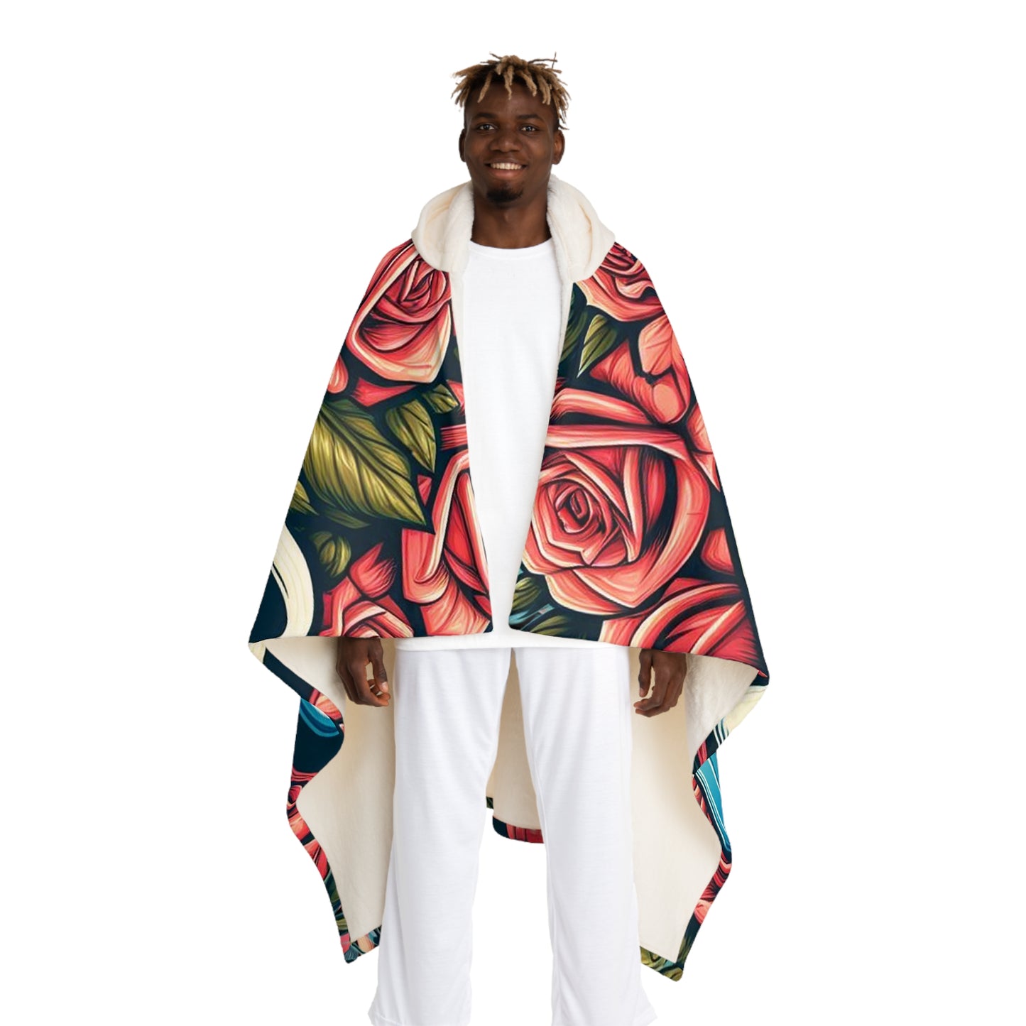 Roses Graffiti #16 Hooded Fleece Blanket