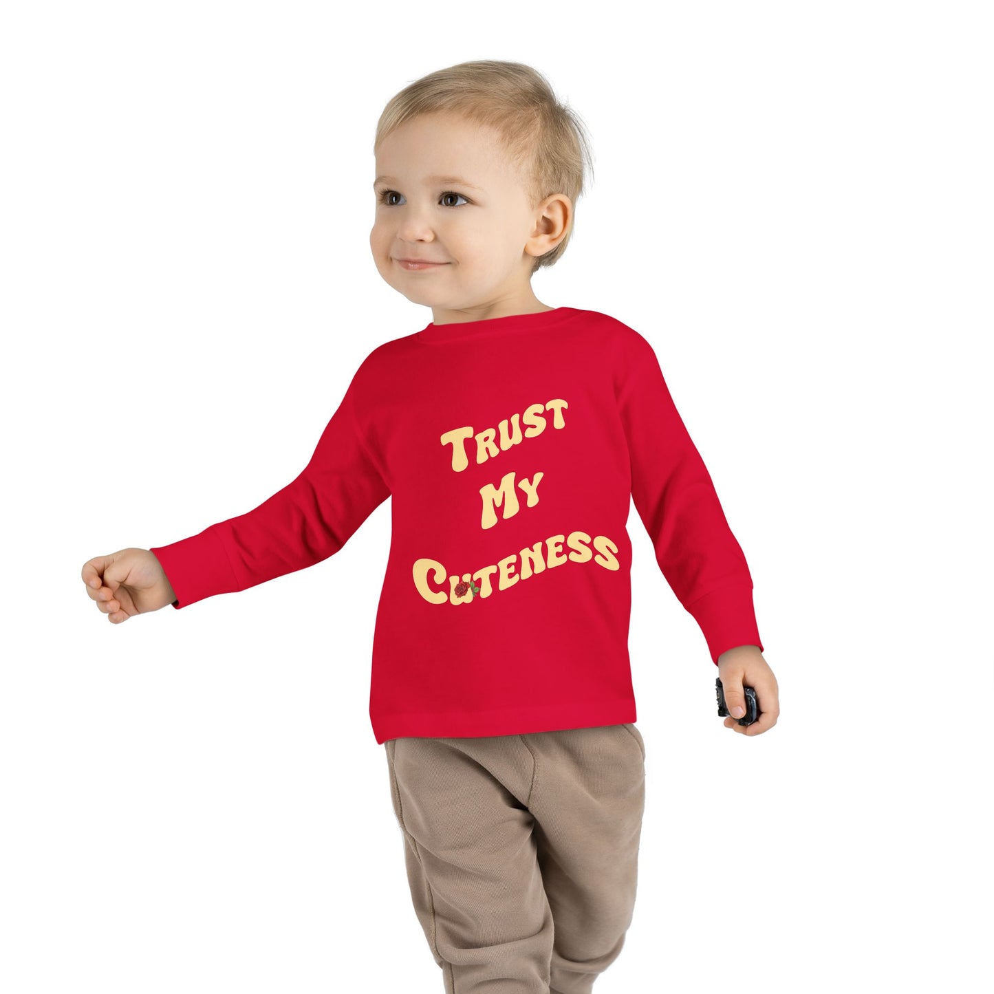 Trust My Cuteness Toddler Girls Long Sleeve Tee