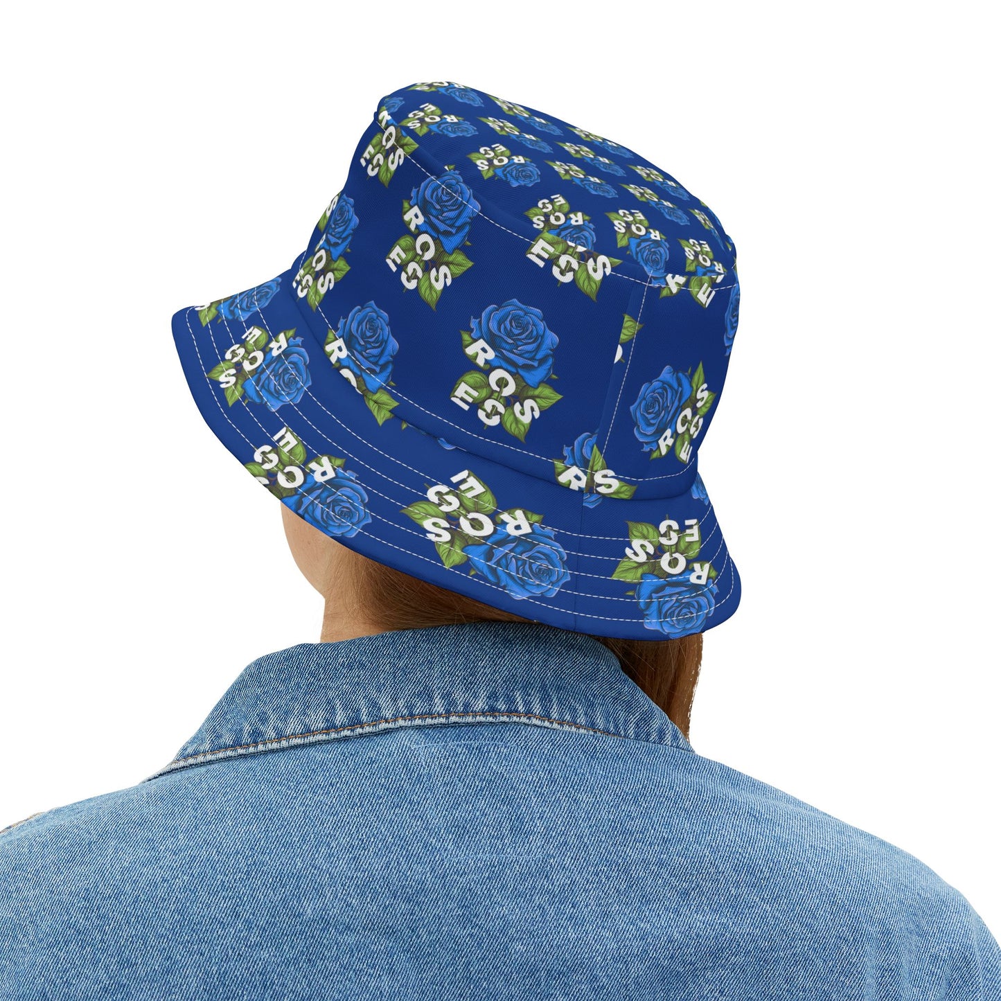 Blue Roses All Over Print Bucket Hat