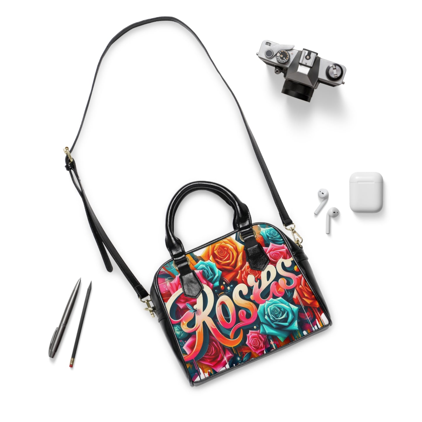 Roses Graffiti #3 Shoulder Handbag