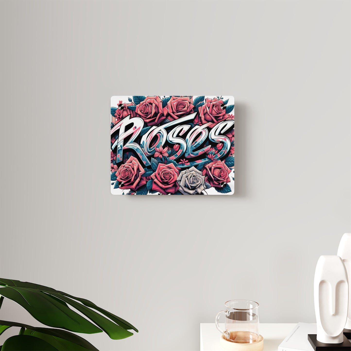 Roses Graffiti #11 Acrylic Wall Art Panel