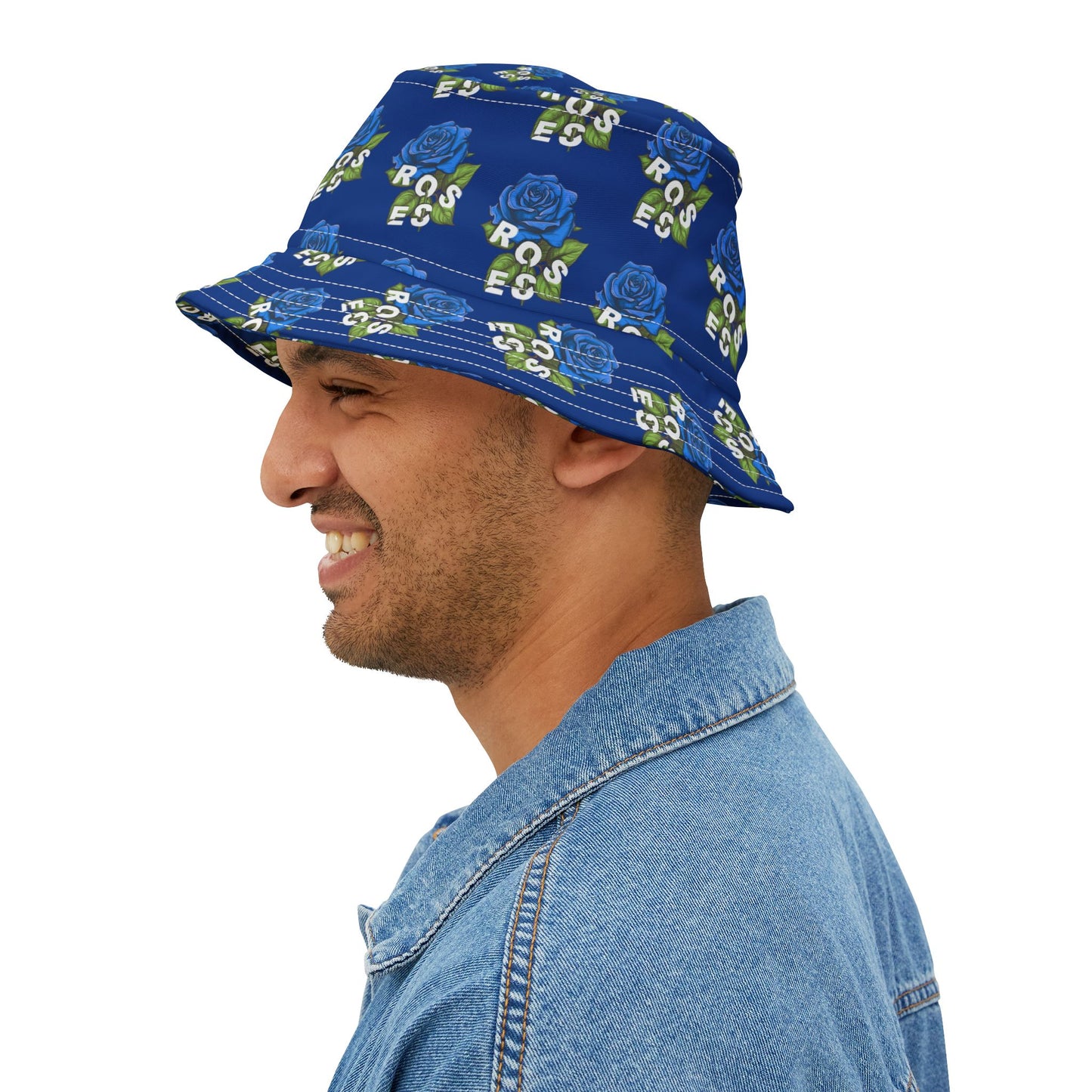 Blue Roses All Over Print Bucket Hat