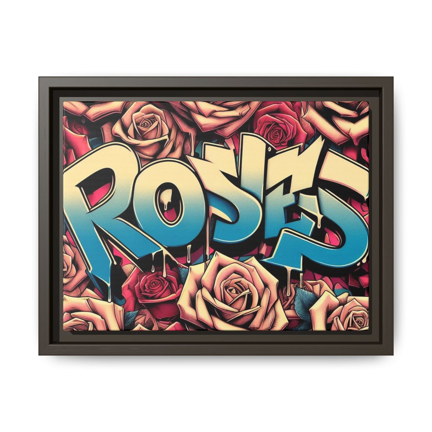 Roses Graffiti #27 Matte Canvas Framed