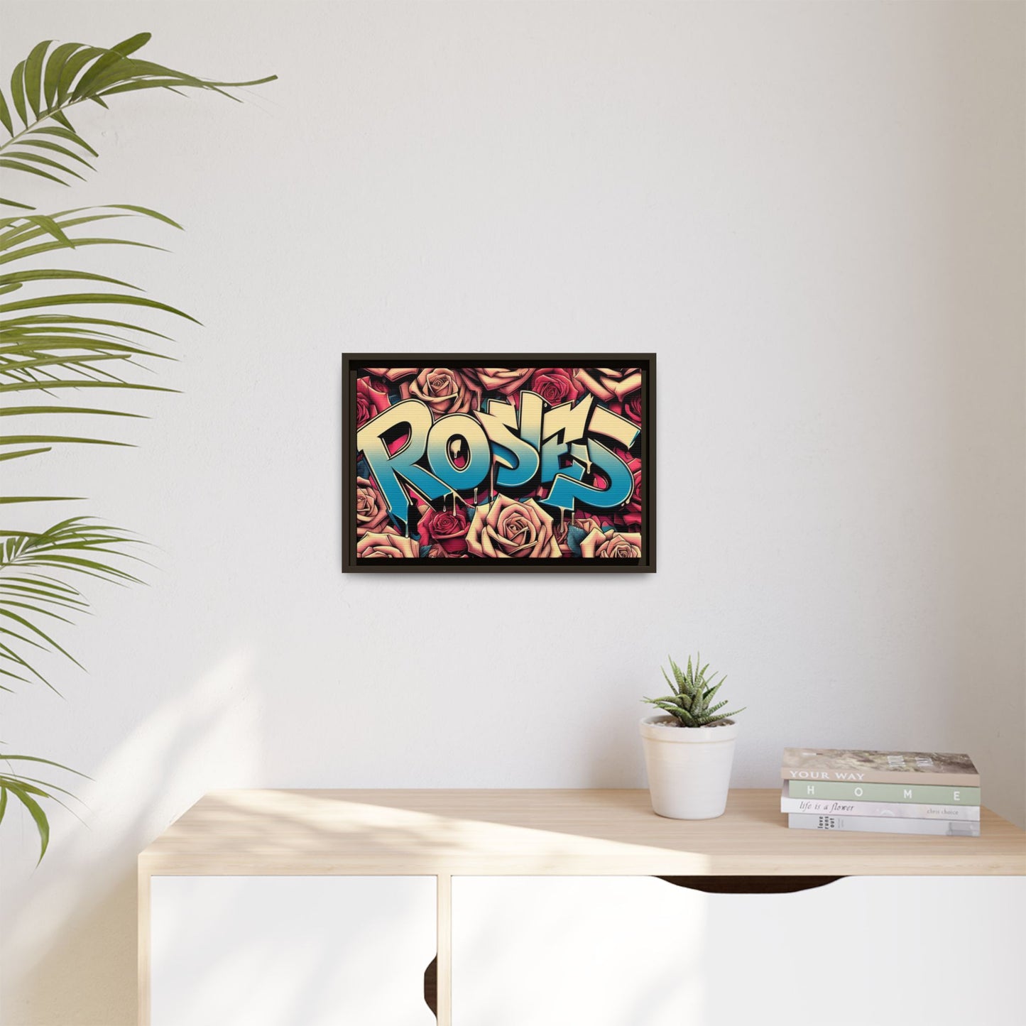 Roses Graffiti #27 Matte Canvas Framed