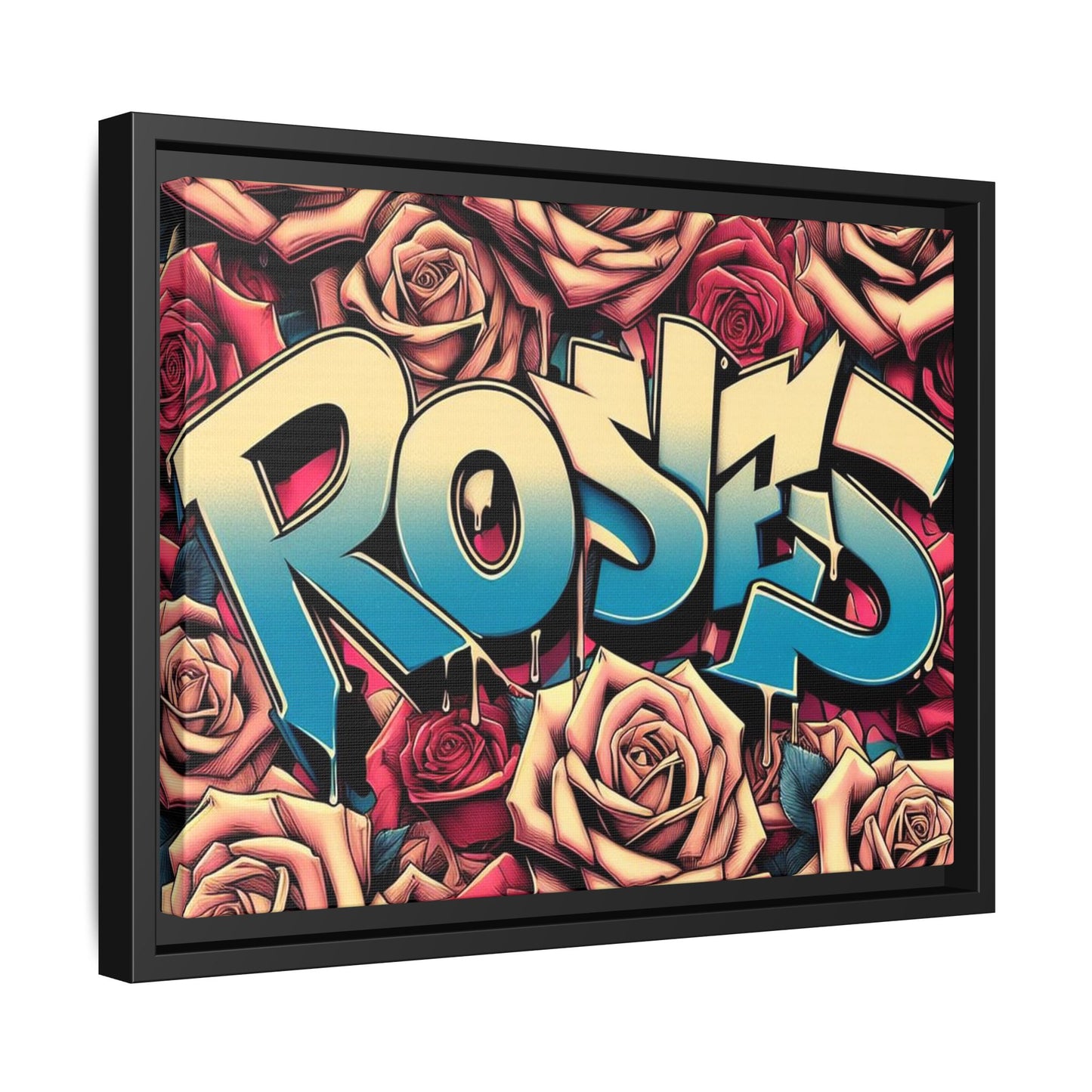 Roses Graffiti #27 Matte Canvas Framed