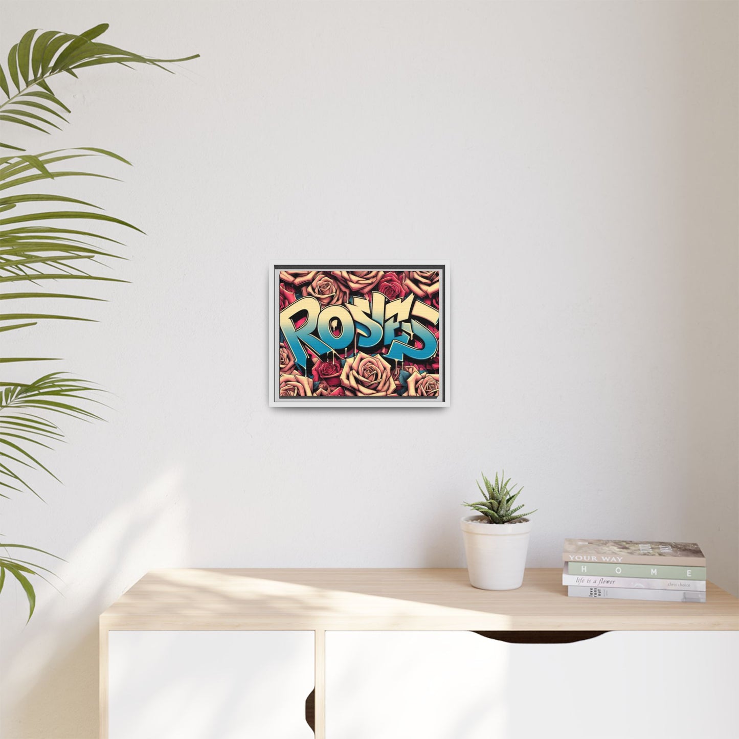 Roses Graffiti #27 Matte Canvas Framed