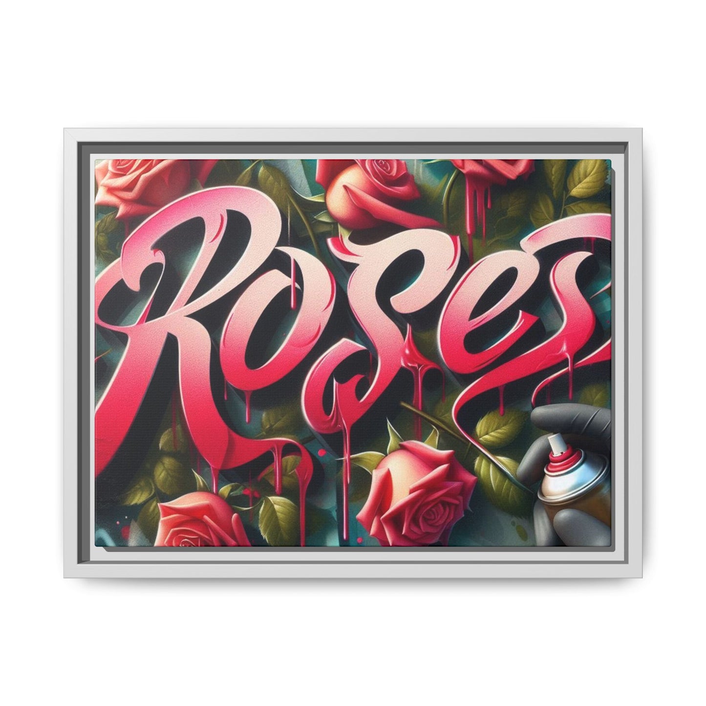Roses Drip #26 Matte Canvas Framed