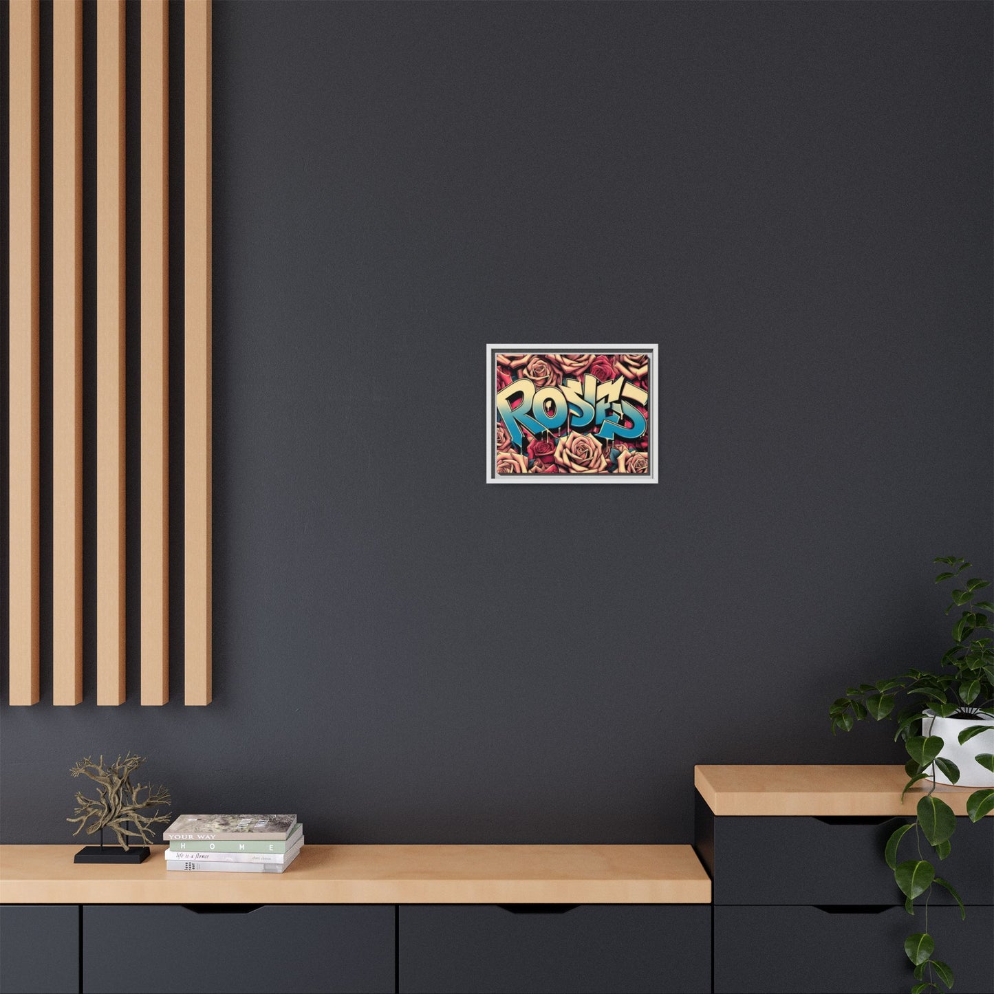 Roses Graffiti #27 Matte Canvas Framed