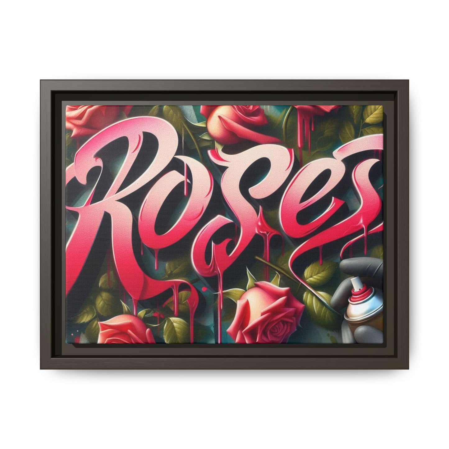 Roses Drip #26 Matte Canvas Framed