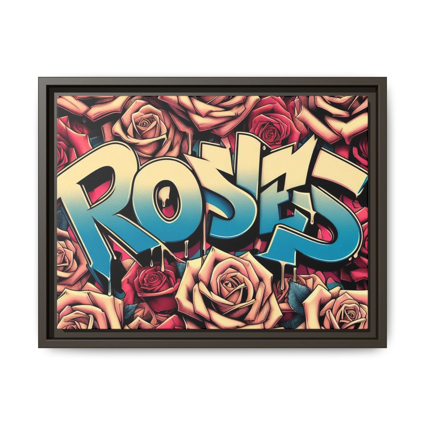 Roses Graffiti #27 Matte Canvas Framed