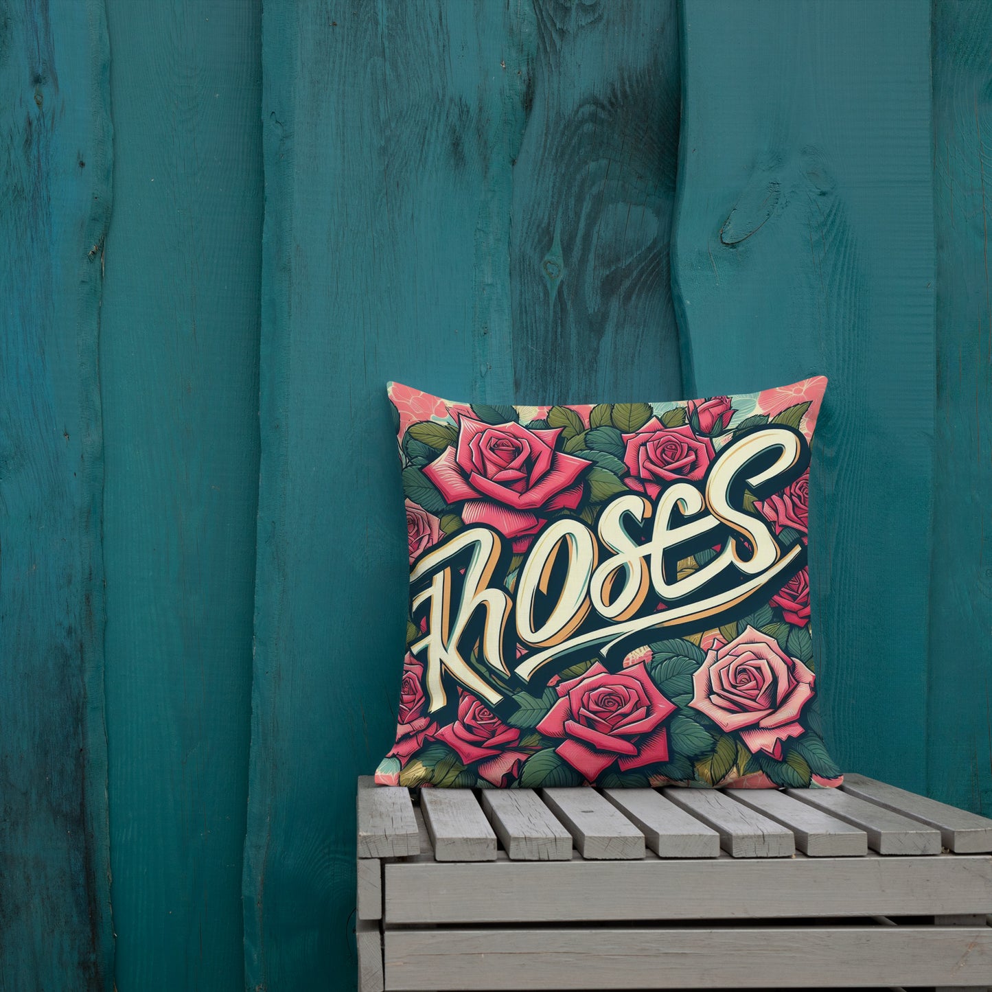 Roses Graffiti #13 Pillow