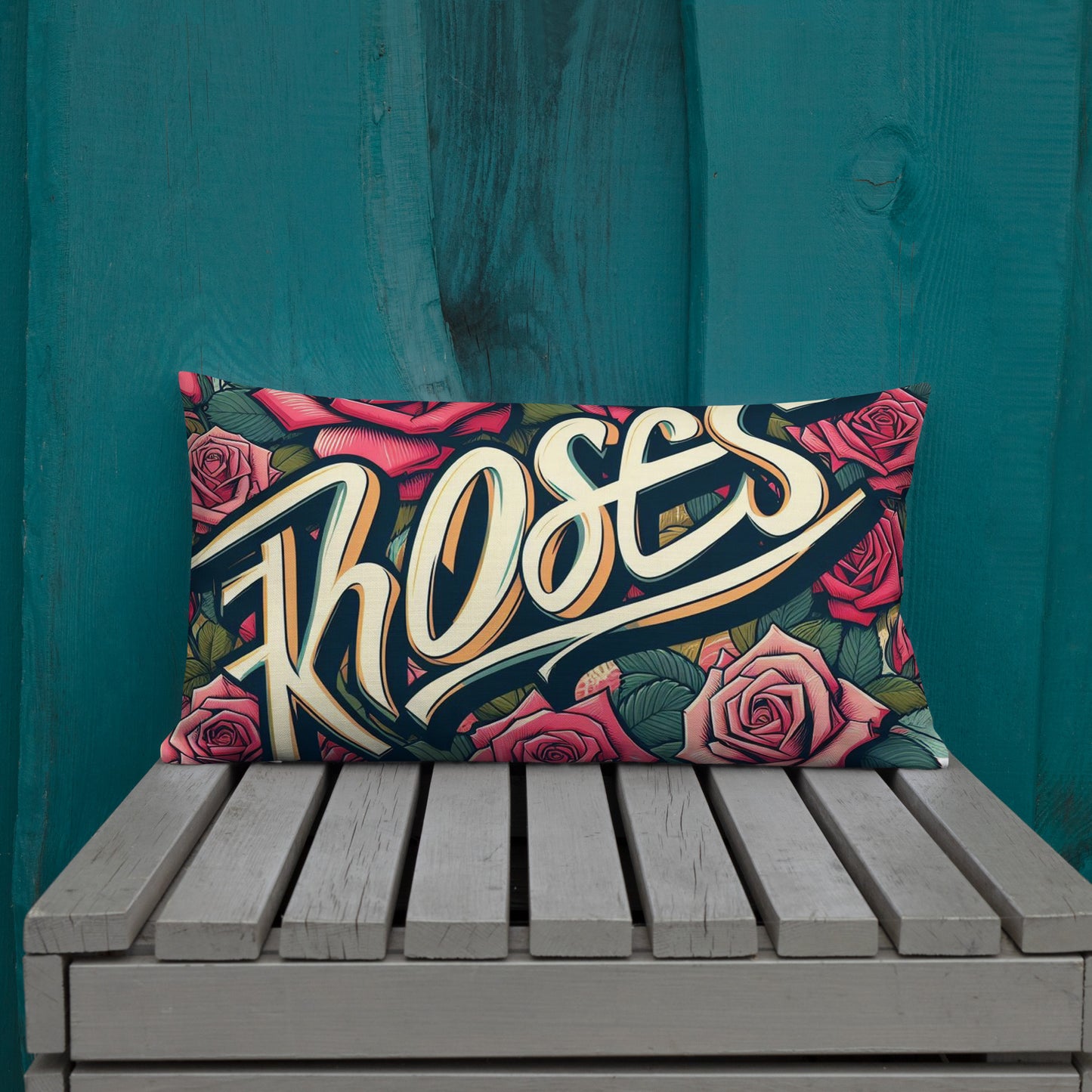 Roses Graffiti #13 Pillow