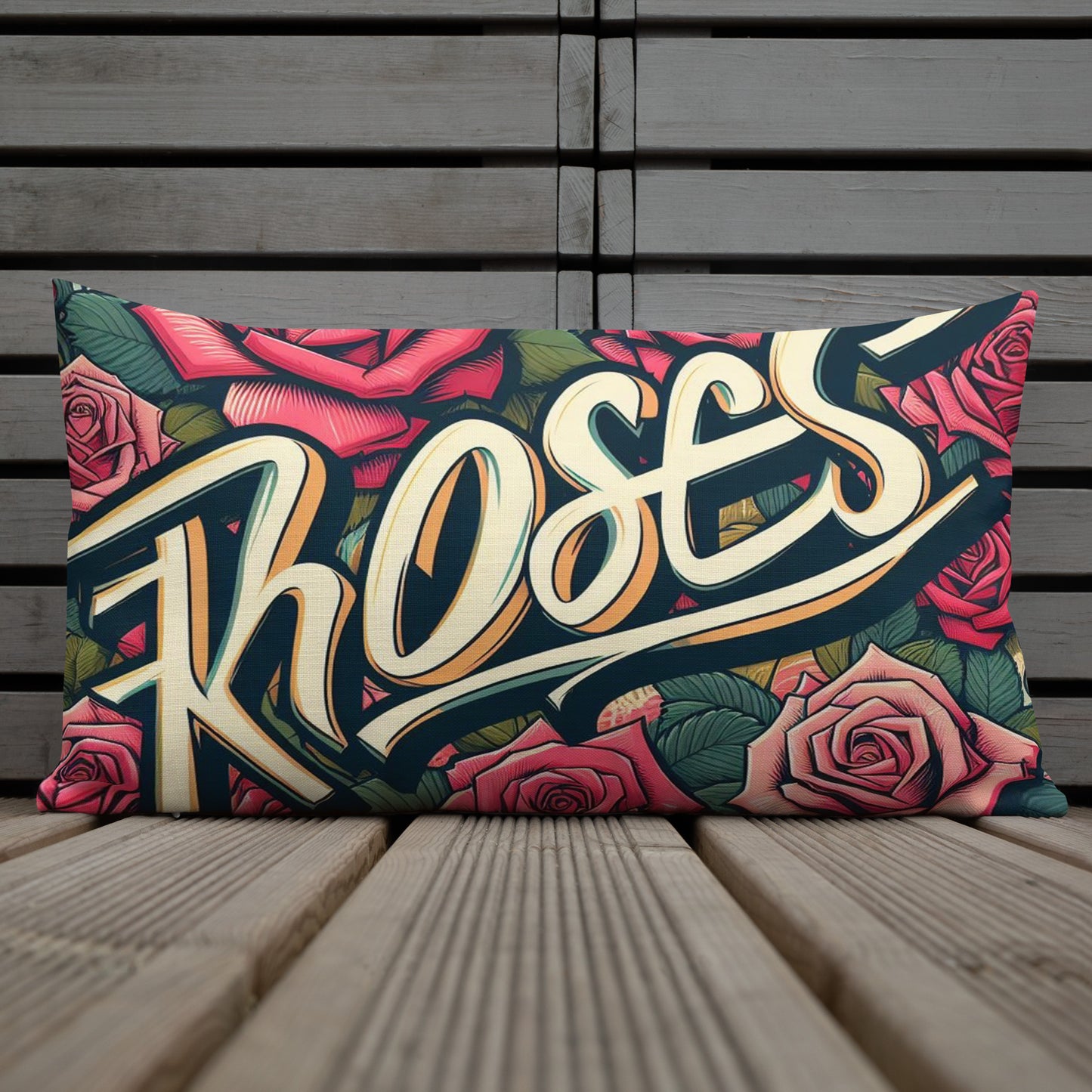Roses Graffiti #13 Pillow