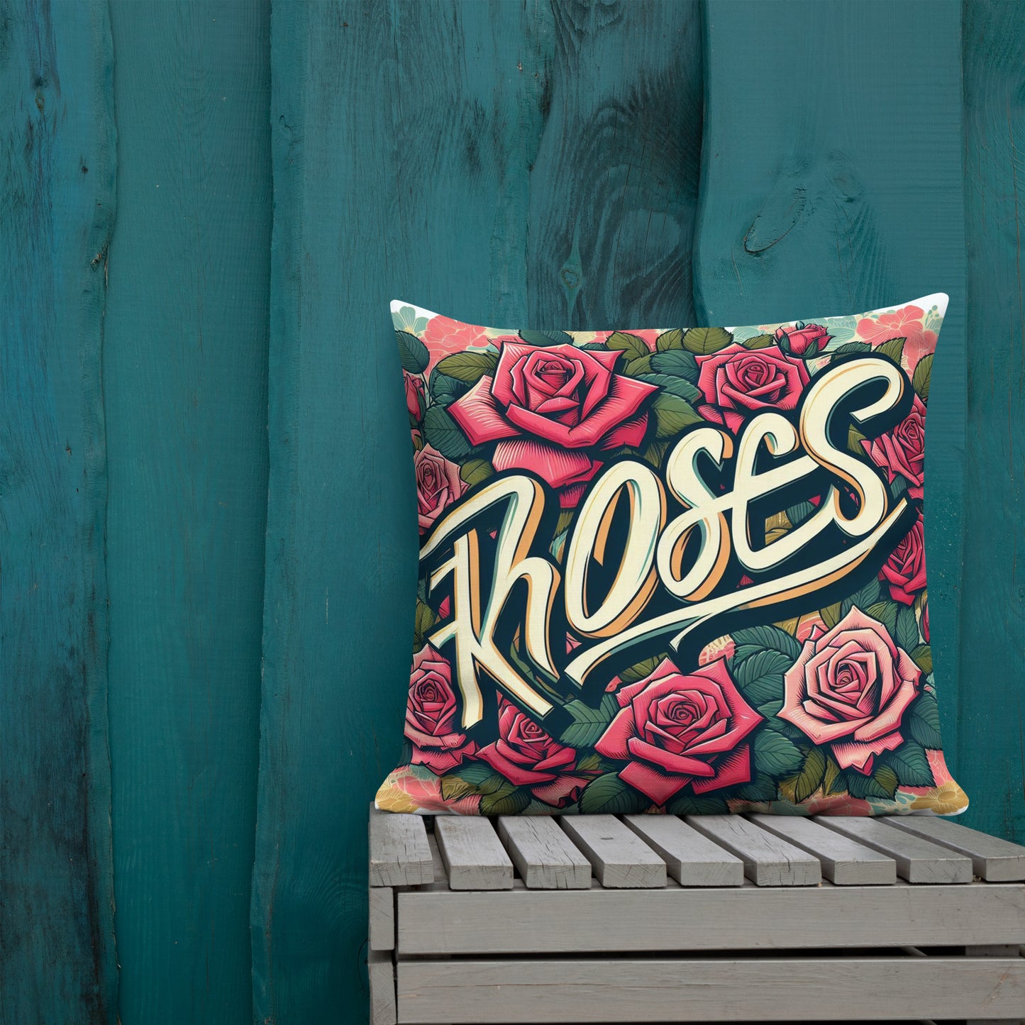 Roses Graffiti #13 Pillow