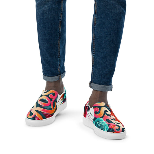 Roses Graffiti #3 Men’s Slip-On Shoes