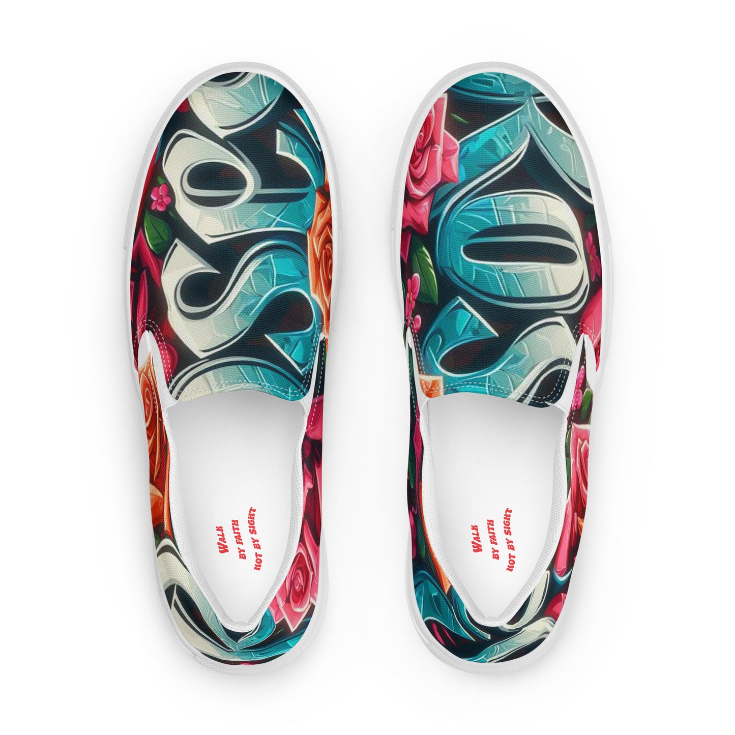 Roses Graffiti #5 Men’s Slip-On Shoes