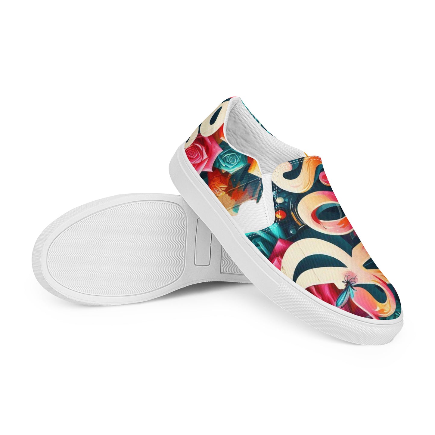 Roses Graffiti #3 Men’s Slip-On Shoes
