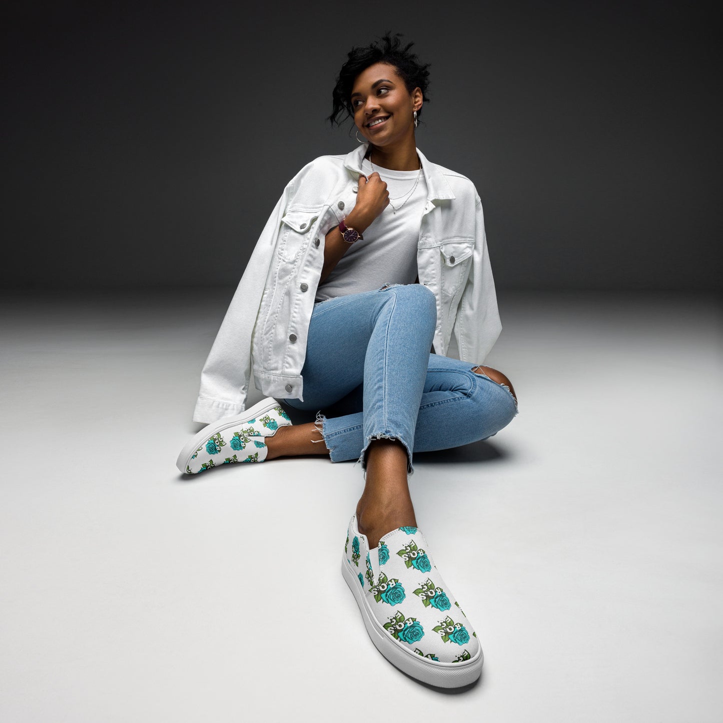Roses Signature Turquoise Women’s Slip-On Shoes